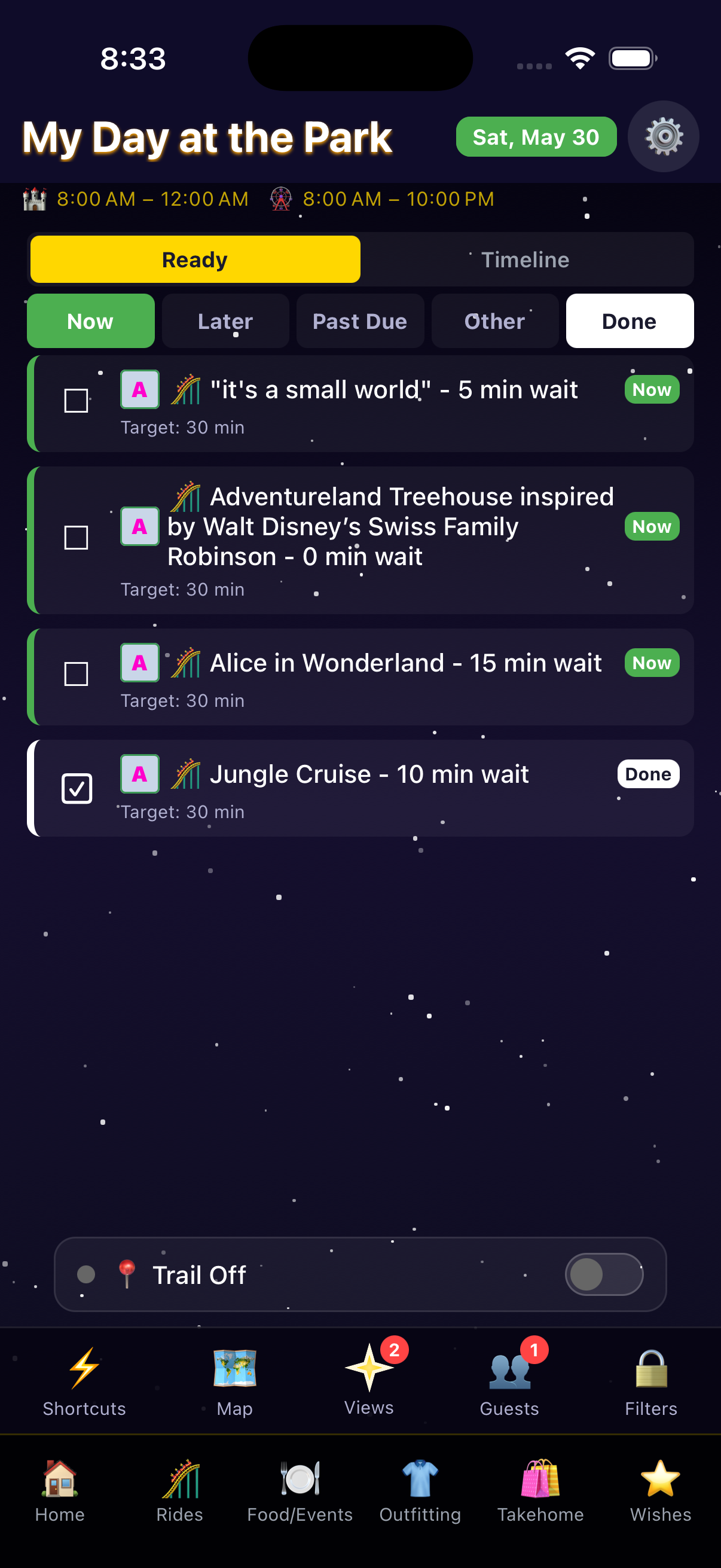 Mobile Home — Quick Logging