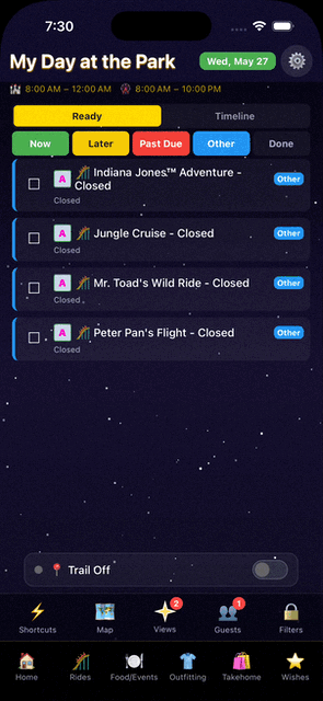 Mobile Home — Timeline View