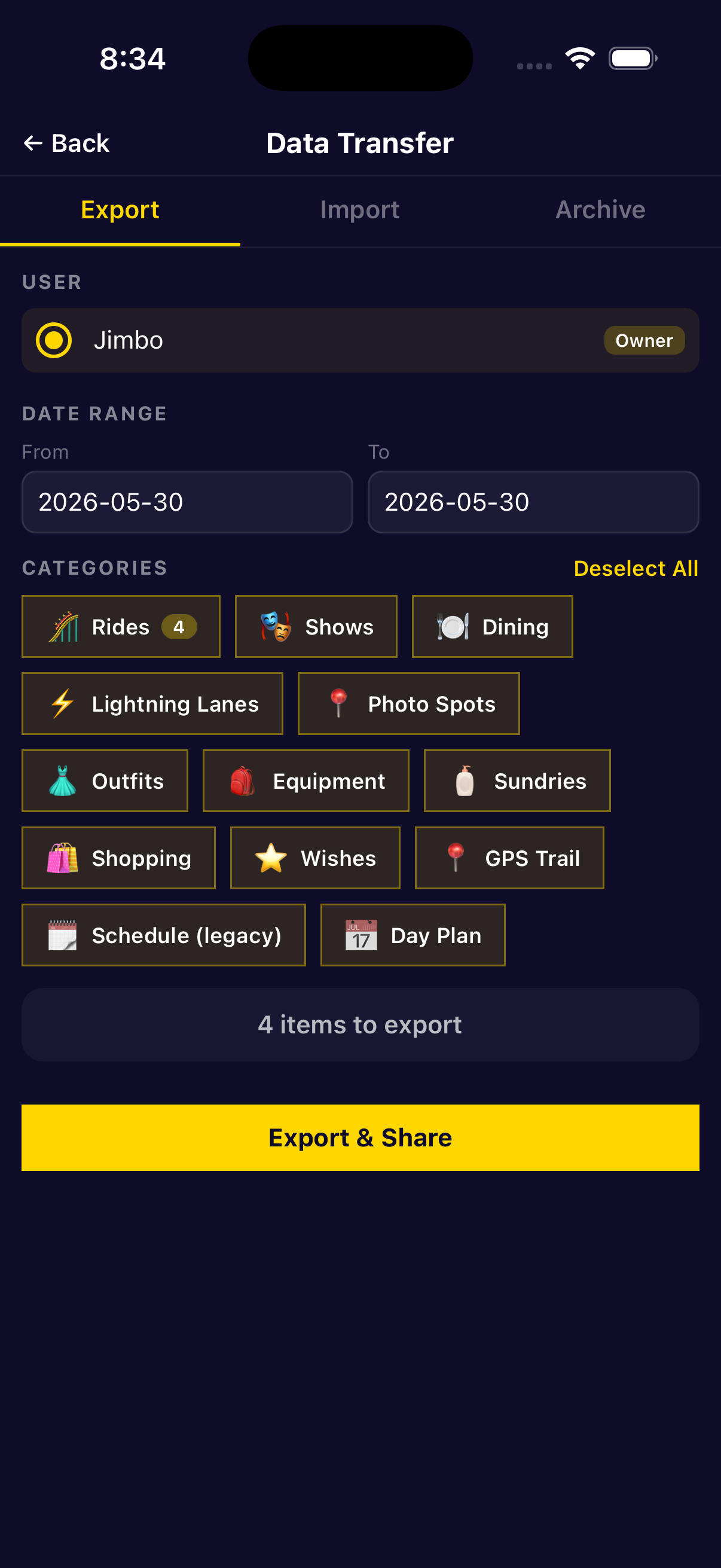 Mobile Sync — Day Export