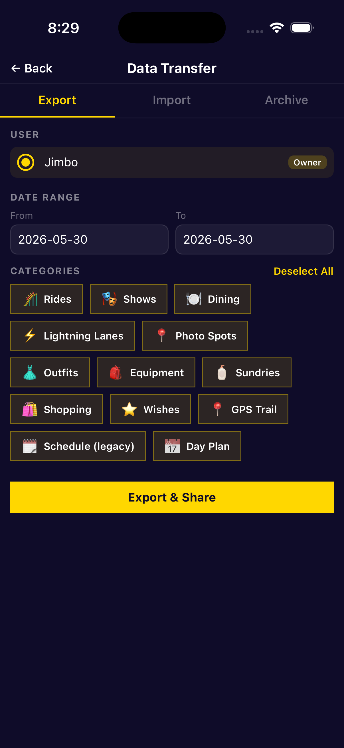 Mobile Sync — End-of-Day Export