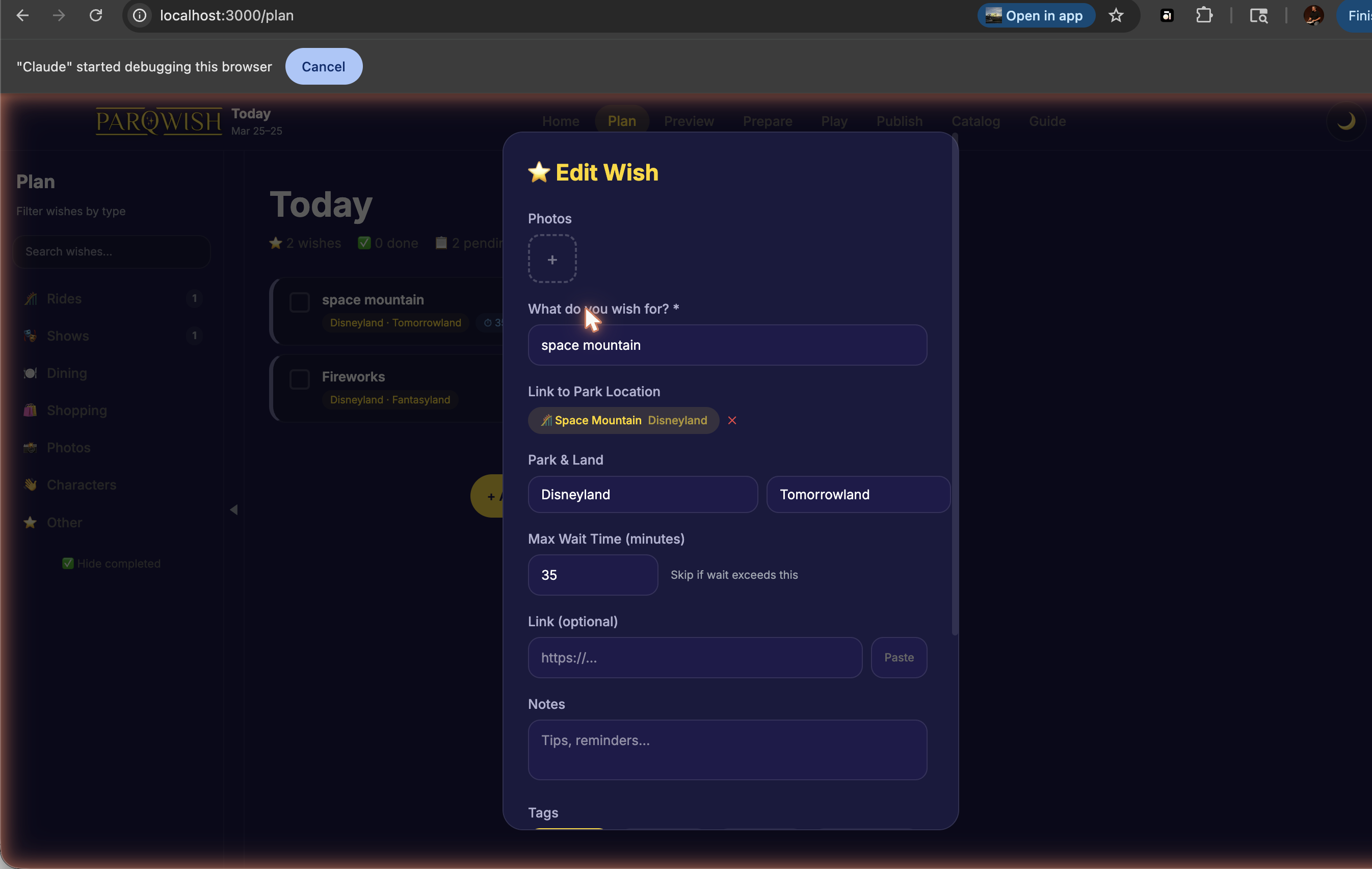 PWA Plan — Max Wait Settings