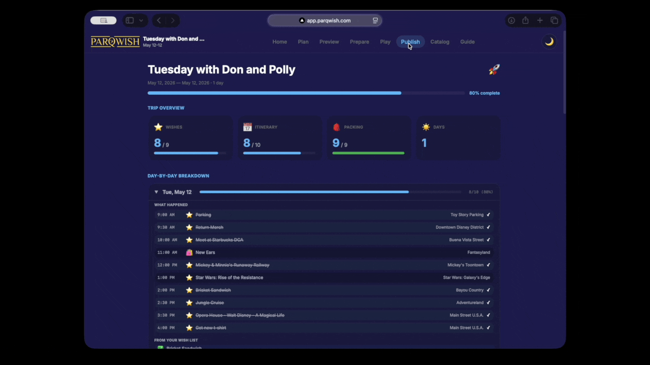 PWA Publish — Recap Page